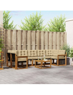 Set di divani con cuscino 8 pcs Naturale e Beige