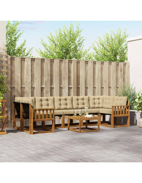 Set di divani con cuscino 8 pcs Naturale e Beige