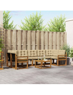 Set di divani con cuscino 8 pcs Naturale e Beige