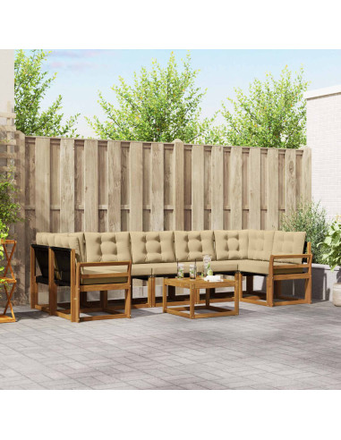 Set di divani con cuscino 8 pcs Naturale e Beige