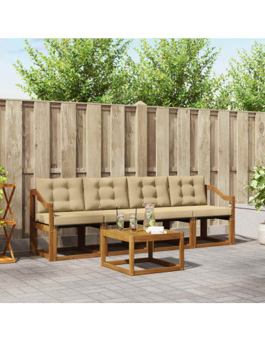 Set di divani con cuscino 5 pcs Naturale e Beige