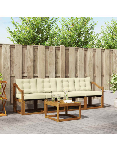 Set di divani con cuscino 5 pcs Naturale e Crema
