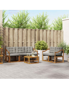 Set di divani con cuscino 6 pcs Grigio Naturale e Chiaro