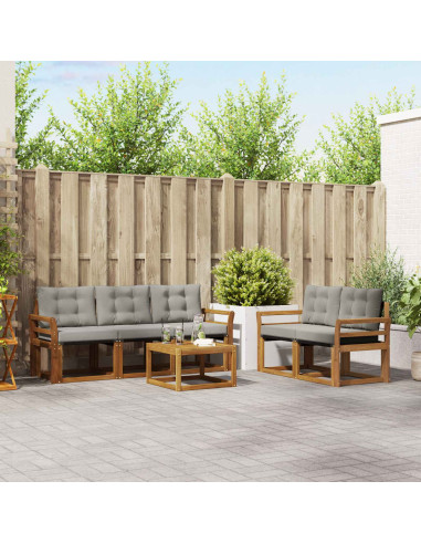 Set di divani con cuscino 6 pcs Grigio Naturale e Chiaro