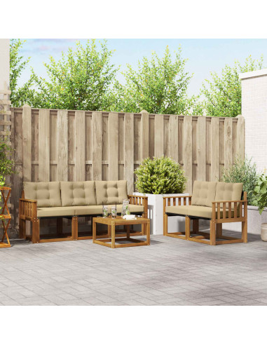 Set di divani con cuscino 6 pcs Naturale e Beige