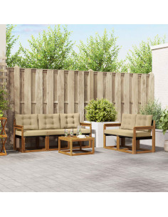 Set di divani con cuscino 6 pcs Naturale e Beige