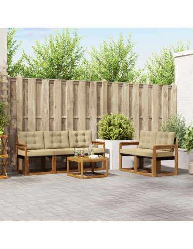 Set di divani con cuscino 6 pcs Naturale e Beige
