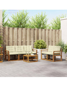 Set di divani con cuscino 6 pcs Naturale e Crema