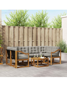 Set di divani con cuscino 7 pcs Grigio Naturale e Chiaro