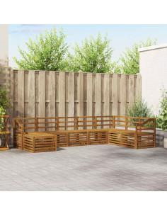 Set divani 10 pcs Naturale Legno di Acacia Massello 2