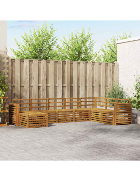 Set divani 10 pcs Naturale Legno di Acacia Massello