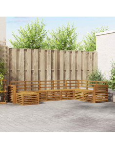 Set divani 10 pcs Naturale Legno di Acacia Massello 2