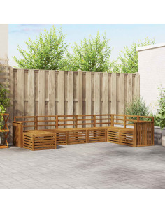 Set divani 10 pcs Naturale Legno di Acacia Massello 2