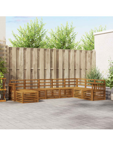 Set divani 10 pcs Naturale Legno di Acacia Massello