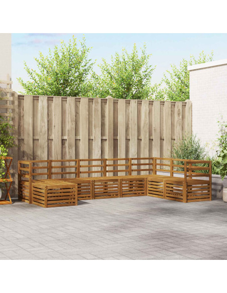 Set divani 10 pcs Naturale Legno di Acacia Massello