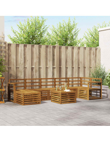 Set divani 10 pcs Naturale Legno di Acacia Massello