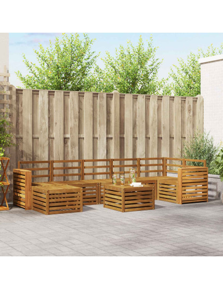 Set divani 10 pcs Naturale Legno di Acacia Massello