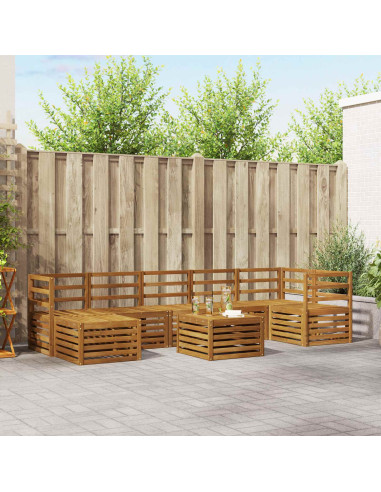 Set divani 10 pcs Naturale Legno di Acacia Massello