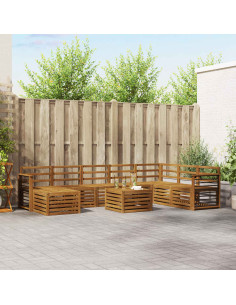 Set divani 11 pcs Naturale Legno di Acacia Massello 2