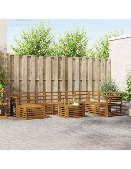 Set divani 11 pcs Naturale Legno di Acacia Massello