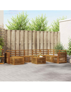 Set divani 11 pcs Naturale Legno di Acacia Massello