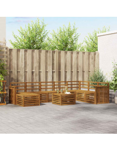 Set divani 11 pcs Naturale Legno di Acacia Massello