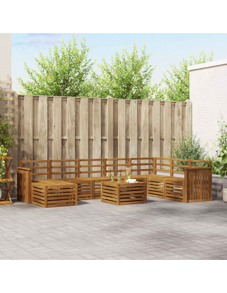 Set divani 11 pcs Naturale Legno di Acacia Massello