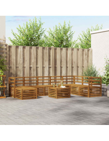 Set divani 11 pcs Naturale Legno di Acacia Massello