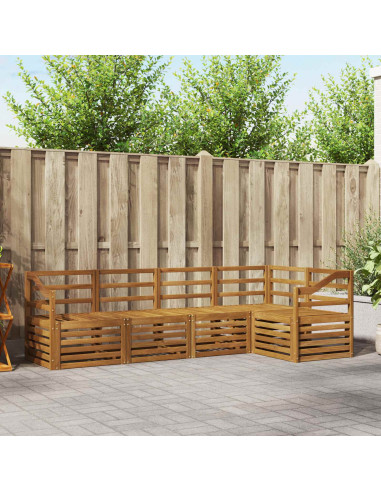 Set divani 5 pcs Naturale Legno di Acacia Massello