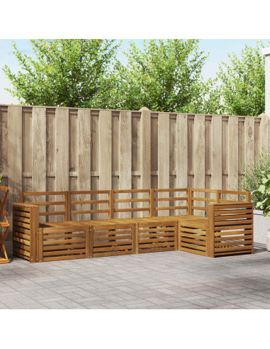 Set divani 5 pcs Naturale Legno di Acacia Massello