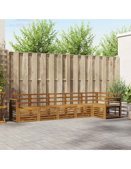 Set divani 6 pcs Naturale Legno di Acacia Massello