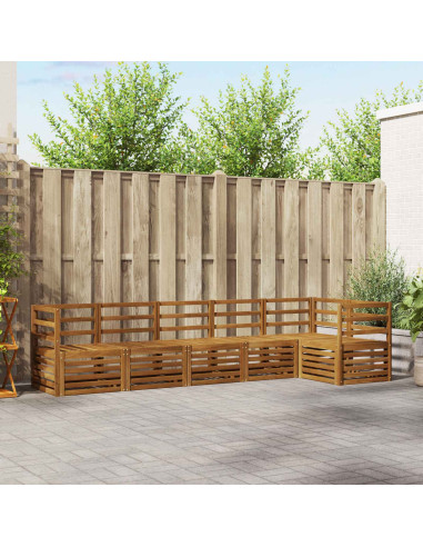 Set divani 6 pcs Naturale Legno di Acacia Massello