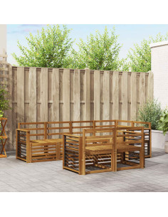 Set divani 7 pcs Naturale Legno di Acacia Massello