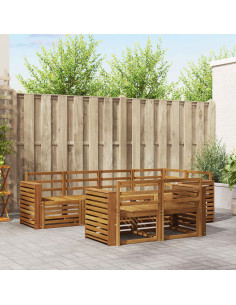 Set divani 7 pcs Naturale Legno di Acacia Massello