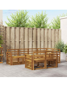 Set divani 7 pcs Naturale Legno di Acacia Massello