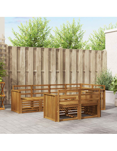 Set divani 7 pcs Naturale Legno di Acacia Massello