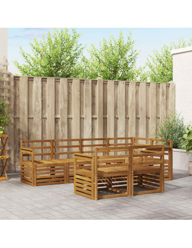 Set divani 7 pcs Naturale Legno di Acacia Massello