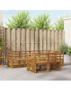 Set divani 7 pcs Naturale Legno di Acacia Massello 2