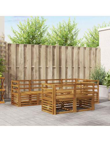 Set divani 7 pcs Naturale Legno di Acacia Massello