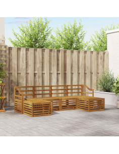 Set divani 8 pcs Naturale Legno di Acacia Massello 2