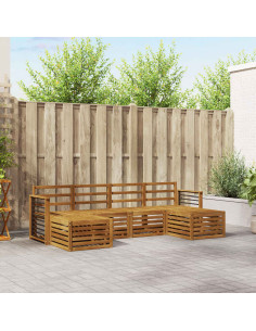 Set divani 8 pcs Naturale Legno di Acacia Massello 2