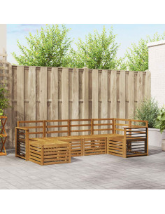 Set divani 8 pcs Naturale Legno di Acacia Massello