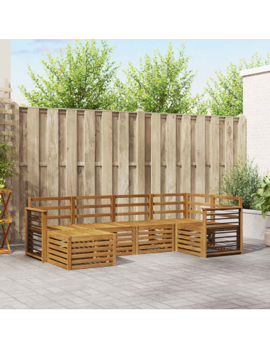 Set divani 8 pcs Naturale Legno di Acacia Massello