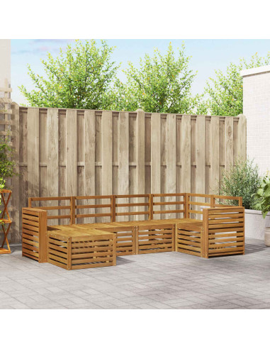 Set divani 8 pcs Naturale Legno di Acacia Massello