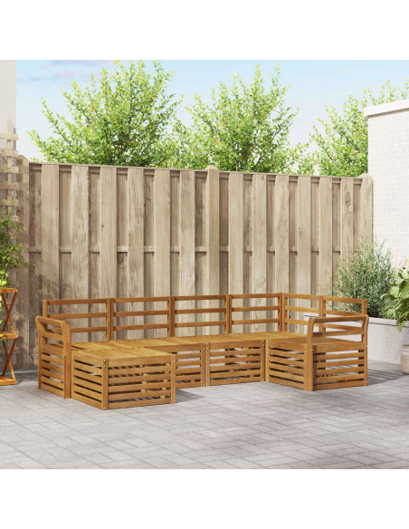 Set divani 8 pcs Naturale Legno di Acacia Massello