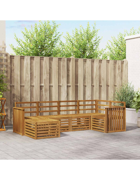 Set divani 8 pcs Naturale Legno di Acacia Massello