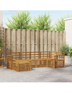 Set divani 8 pcs Naturale Legno di Acacia Massello