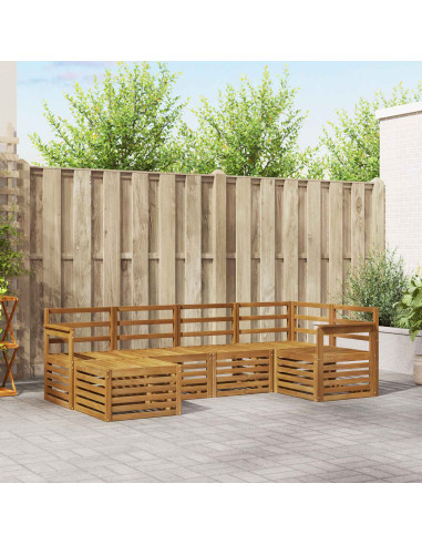 Set divani 8 pcs Naturale Legno di Acacia Massello