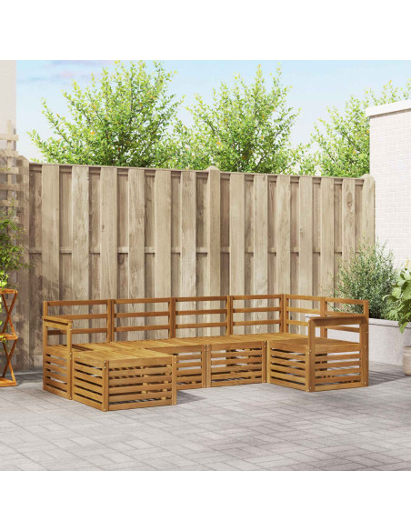 Set divani 8 pcs Naturale Legno di Acacia Massello