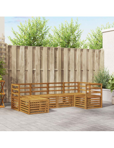 Set divani 8 pcs Naturale Legno di Acacia Massello